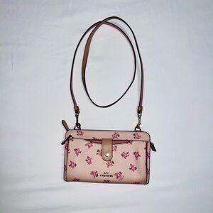 COACH Floral Mobile Wallet Crossbody Bag